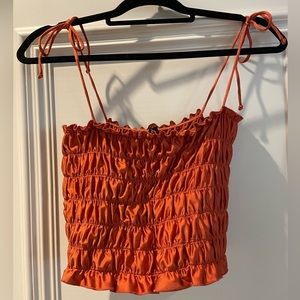 Urban Outfitters cropped burnt orange shirt